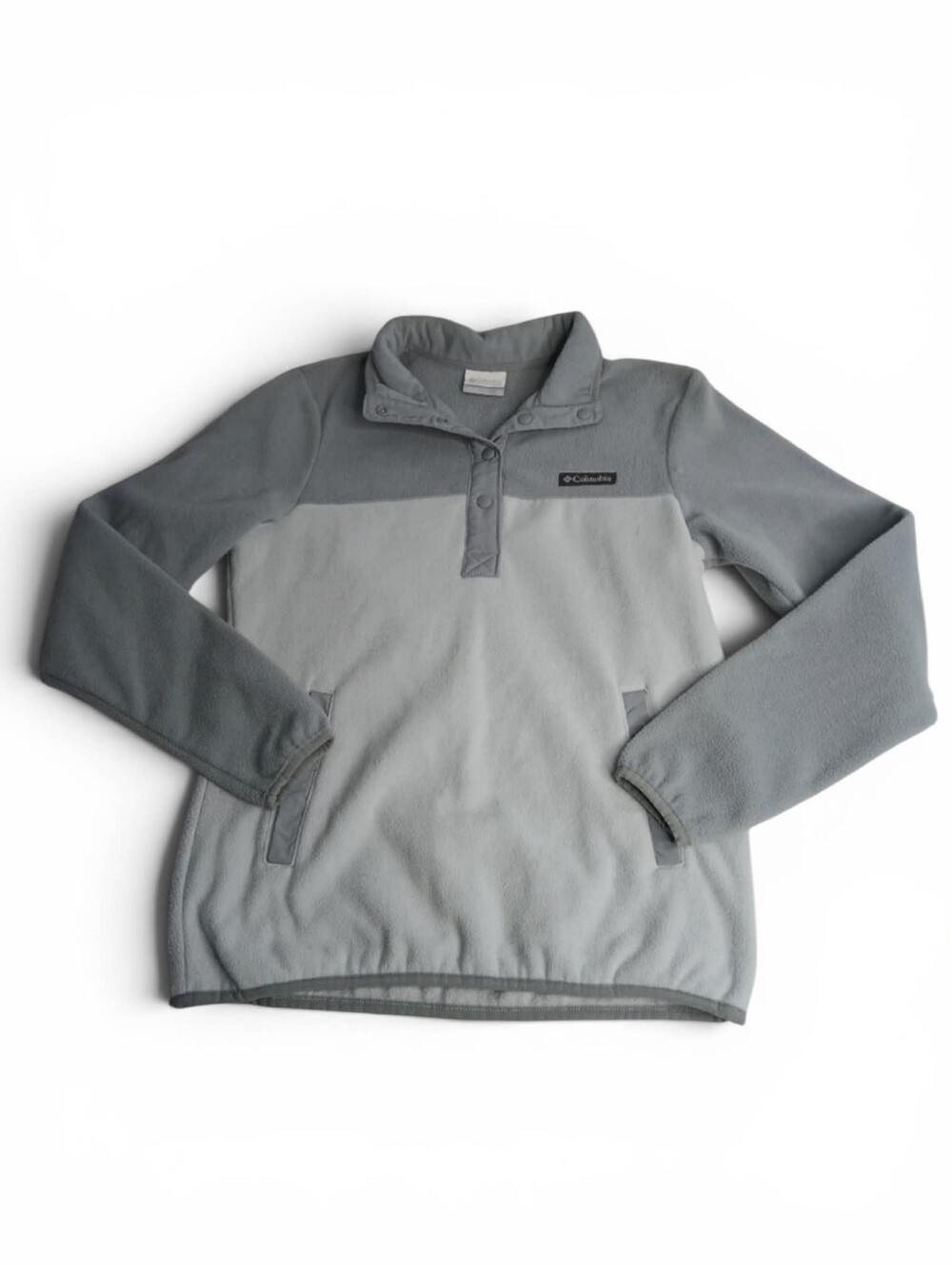Columbia Women Two-Tone Gray Pullover Fleece Jacket Size Xs